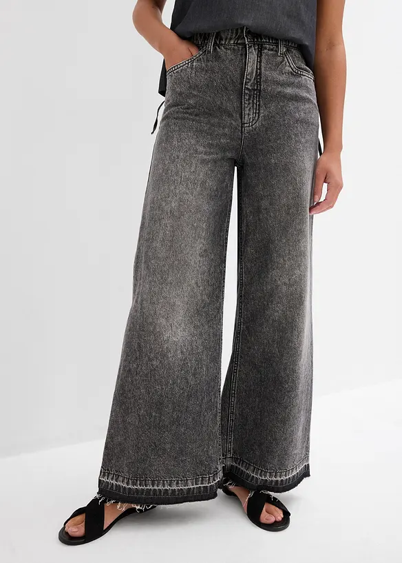 Wide Leg Jeans, cropped, bonprix