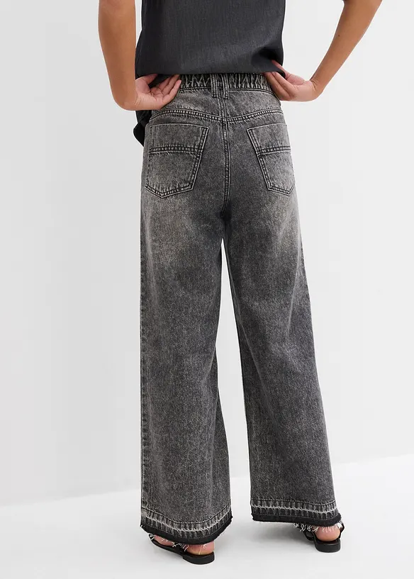Wide Leg Jeans, cropped, bonprix