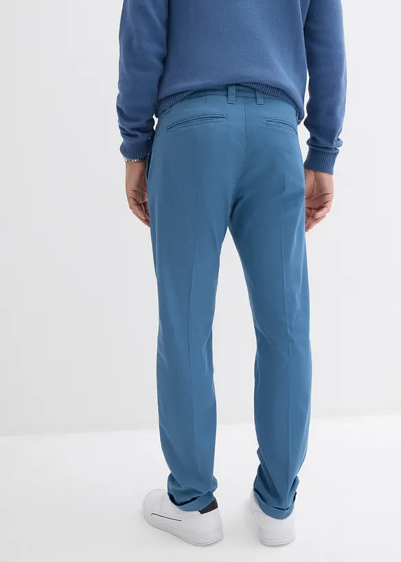 Regular Fit-byxa med gubbveck i bomullstwill, Straight, bonprix