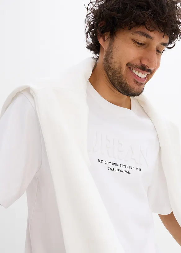 T-shirt med 3D-tryck i ren ekologisk bomull, Loose Fit, bonprix