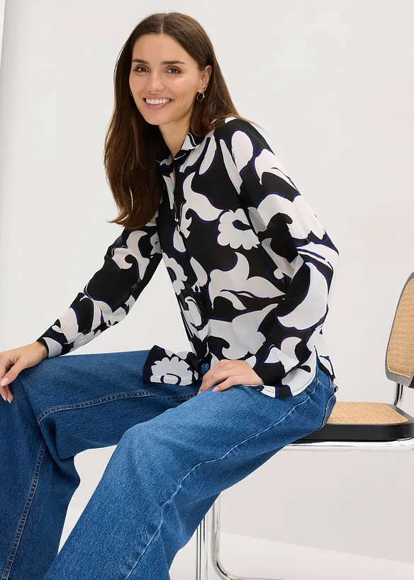 Mönstrad blus, bonprix