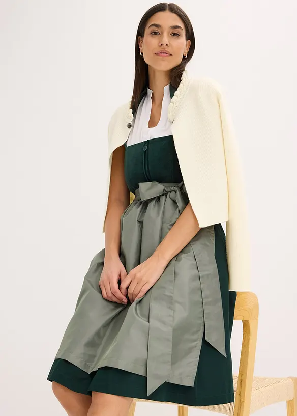 Dirndl med sammetlivstycke och satinförkläde (2 delar), bonprix