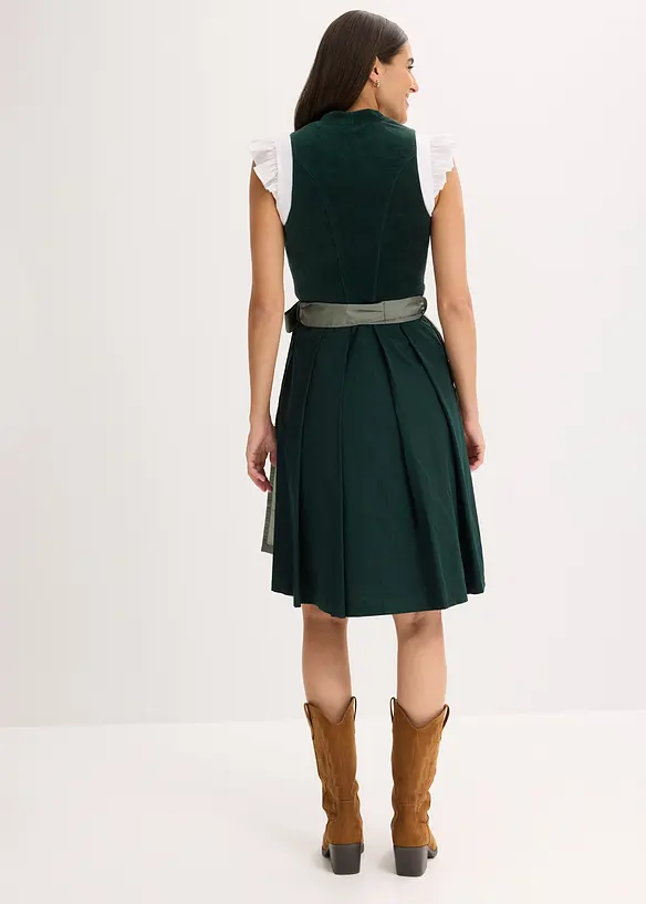 Dirndl med sammetlivstycke och satinförkläde (2 delar), bonprix