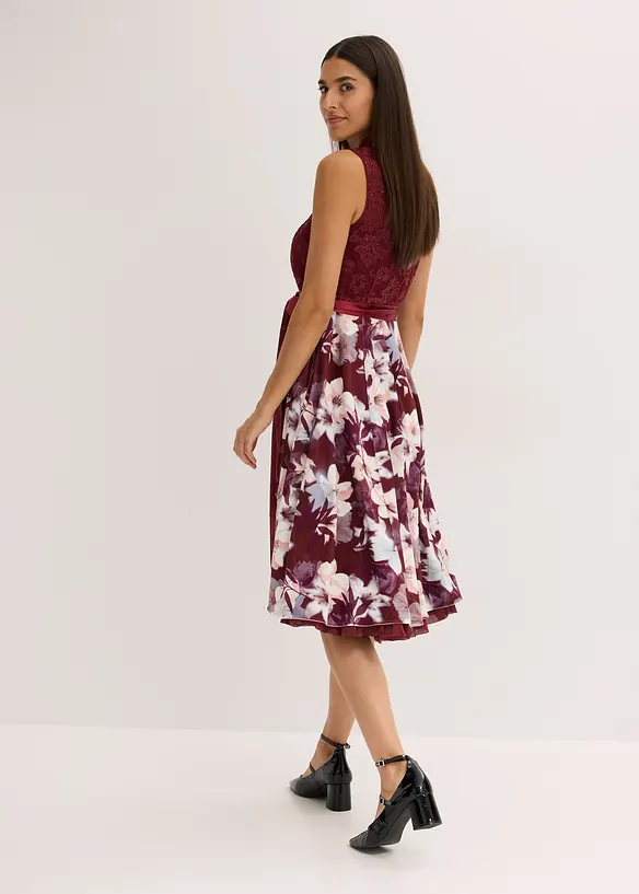 Dirndl med broderi och sammetskjol (2 delar), bonprix