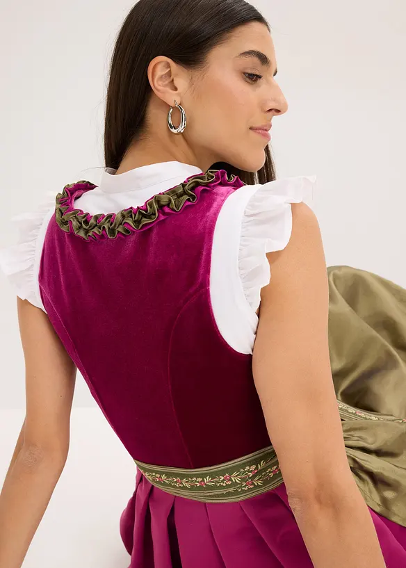 Mellanlång dirndl med sammet (2 delar), bonprix