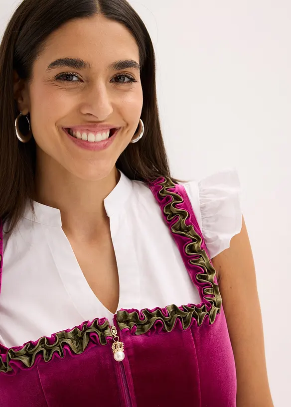 Mellanlång dirndl med sammet (2 delar), bonprix