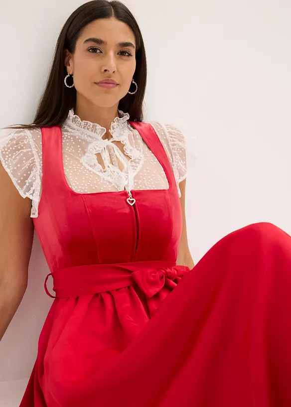 Mellanlång dirndl med sammet (2 delar), bonprix