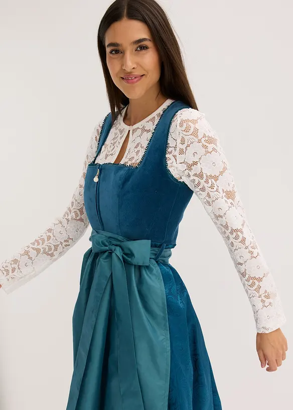 Mellanlång dirndl med sammet (2 delar), bonprix