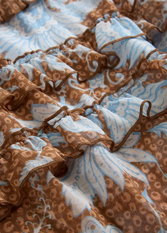 Chiffongblus med rysch, bonprix