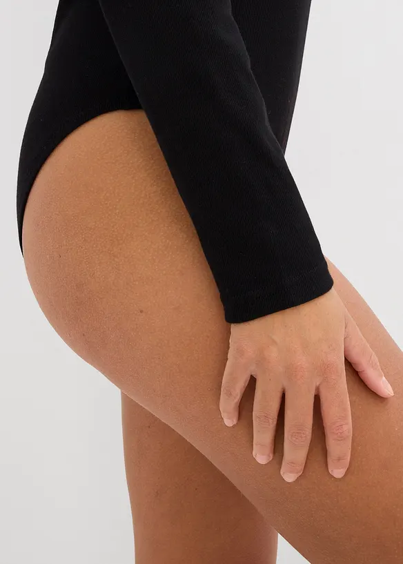 Ribbad body med ekologisk bomull, bonprix