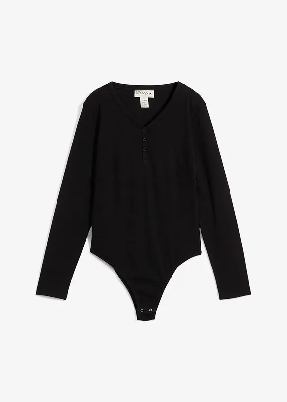 Ribbad body med ekologisk bomull, bonprix