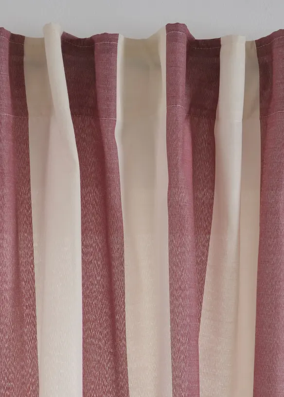 Gardinlängd med ränder och återvunnen polyester (1-pack), bonprix