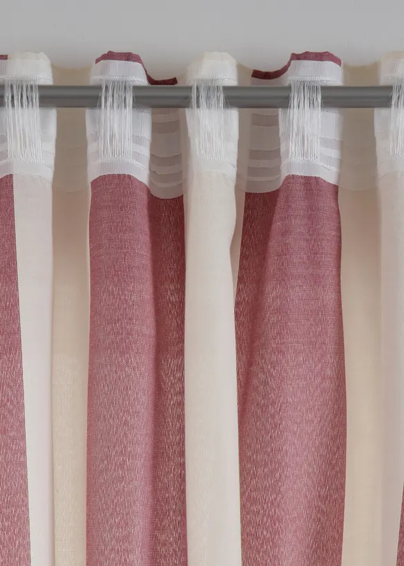 Gardinlängd med ränder och återvunnen polyester (1-pack), bonprix