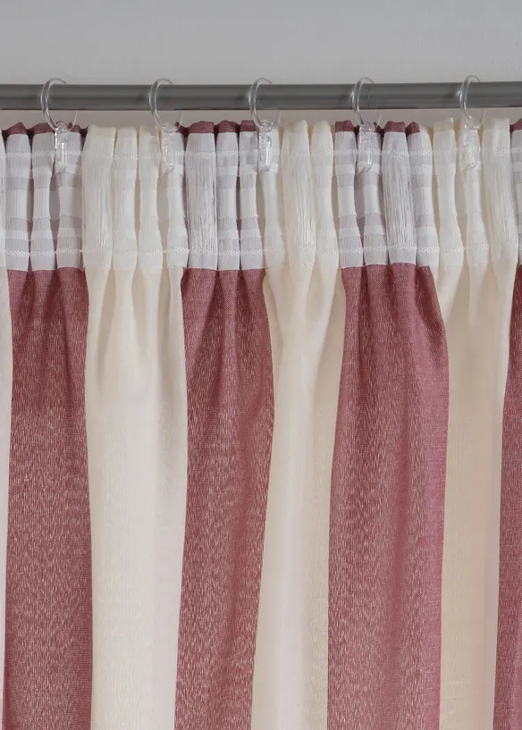 Gardinlängd med ränder och återvunnen polyester (1-pack), bonprix