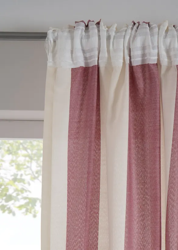 Gardinlängd med ränder och återvunnen polyester (1-pack), bonprix