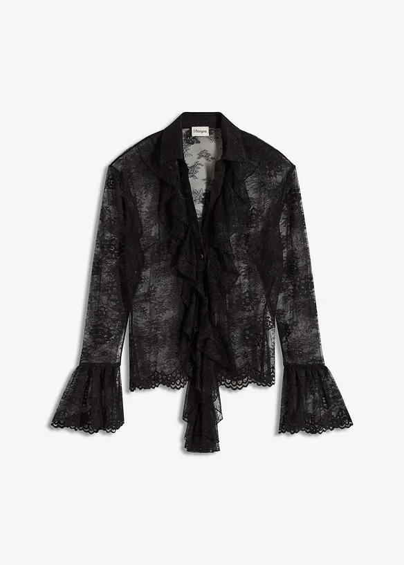 Blus med spets, bonprix