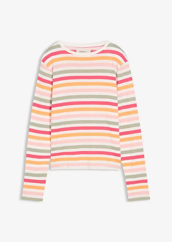 Långärmad topp av ren bomull, bonprix