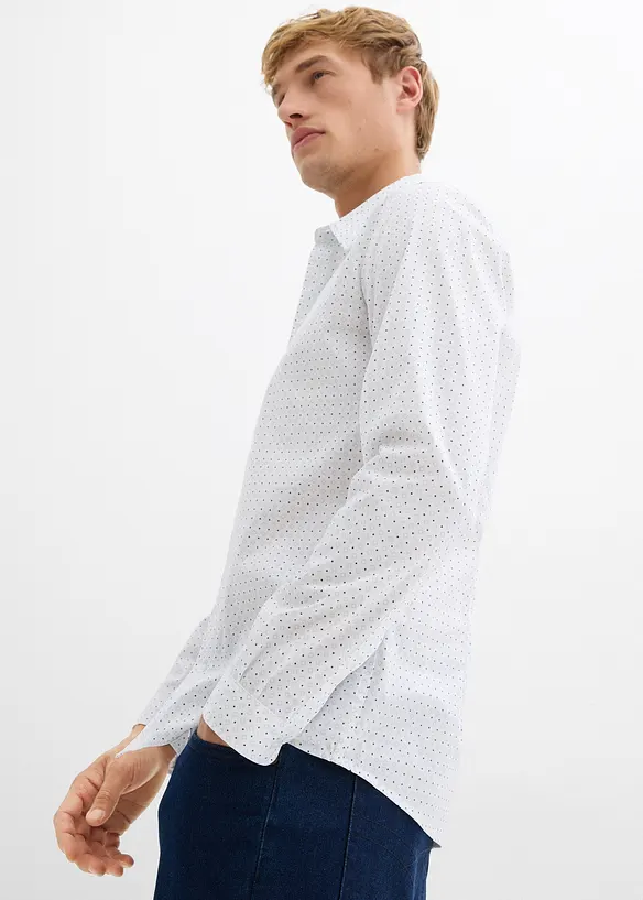 Business-skjorta med minimönster, Slim Fit, bonprix