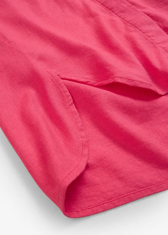 Skjortblus i svalkande linnemix, bonprix