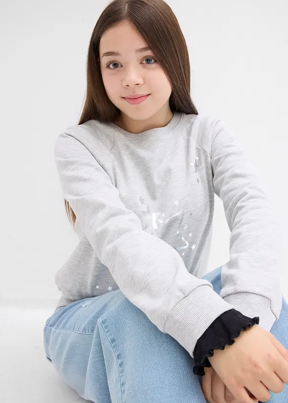 Sweatshirt i ren bomull, bonprix
