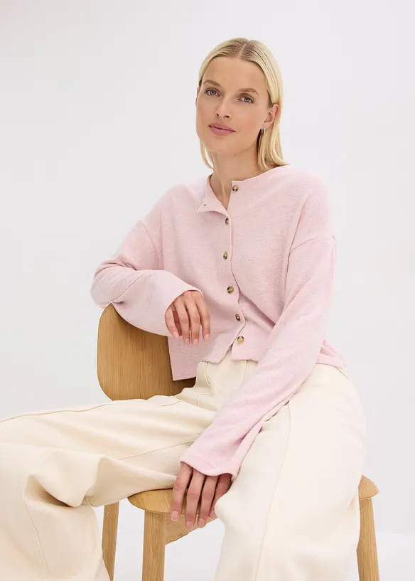 Ribbstickad cardigan, bonprix