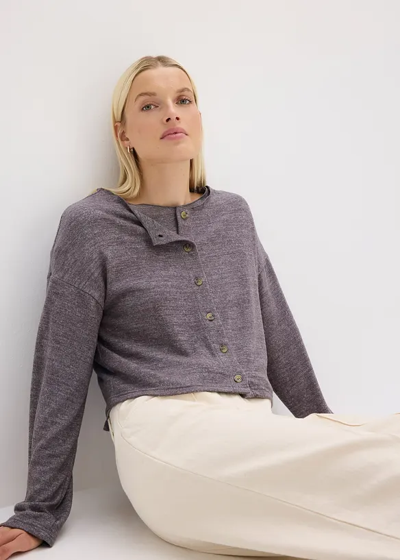 Ribbstickad cardigan, bonprix
