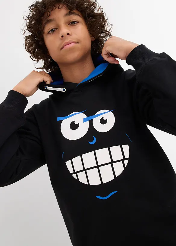 Sweatshirt med huva i ren bomull för barn, bonprix