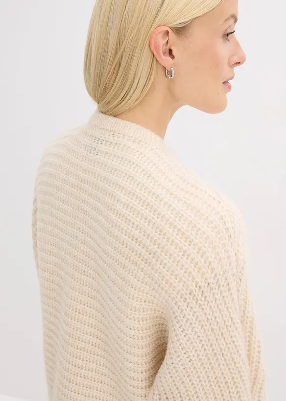 Cardigan i skön materialmix, bonprix
