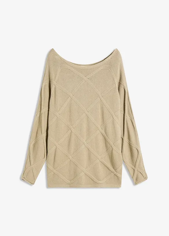 Tröja med flätmönster, bonprix