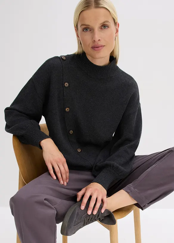 Tröja med knappslå, bonprix