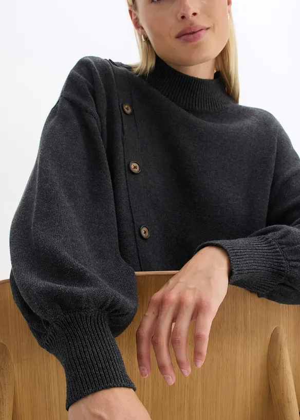 Tröja med knappslå, bonprix