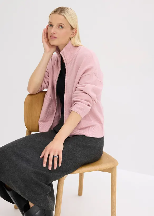 Cardigan med dragkedja, bonprix