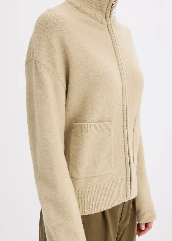 Cardigan med dragkedja, bonprix