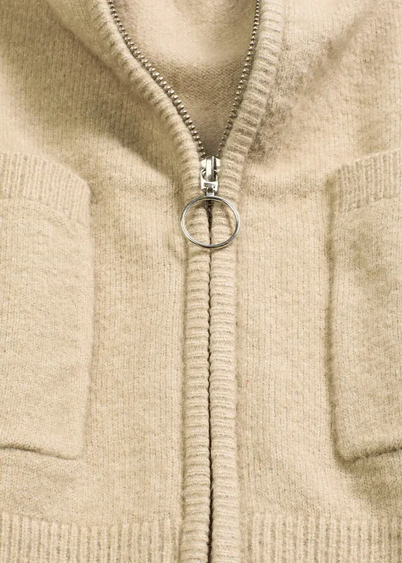 Cardigan med dragkedja, bonprix