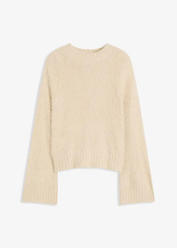 Tröja av fluffigt garn i fyrkantig modell, bonprix
