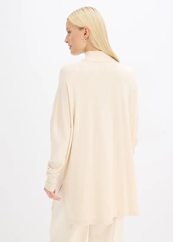 Tröja med poncholook i mjuk viskosmix, bonprix