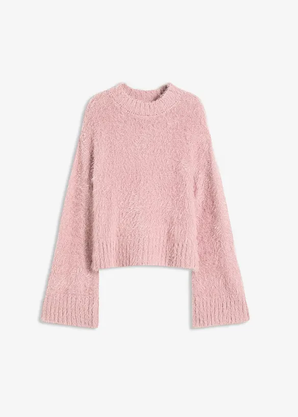Tröja av fluffigt garn i fyrkantig modell, bonprix
