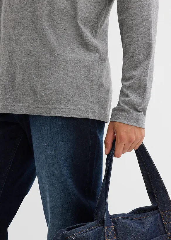 Långärmad T-shirt med ekologisk bomull (2-pack), bonprix
