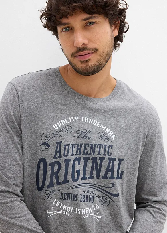 Långärmad T-shirt med ekologisk bomull (2-pack), bonprix