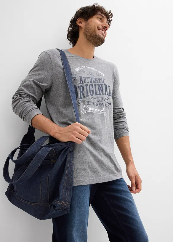 Långärmad T-shirt med ekologisk bomull (2-pack), bonprix