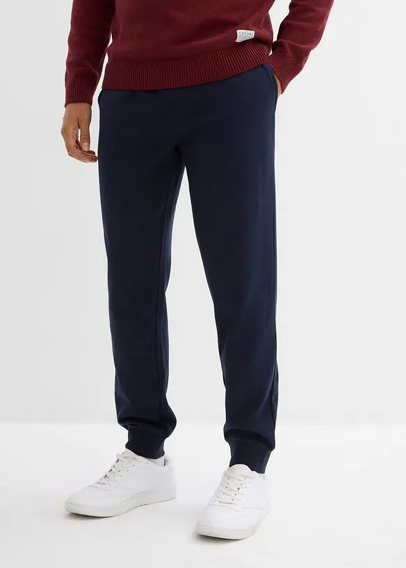 Joggingbyxa med ribbad mudd i bensluten, bonprix