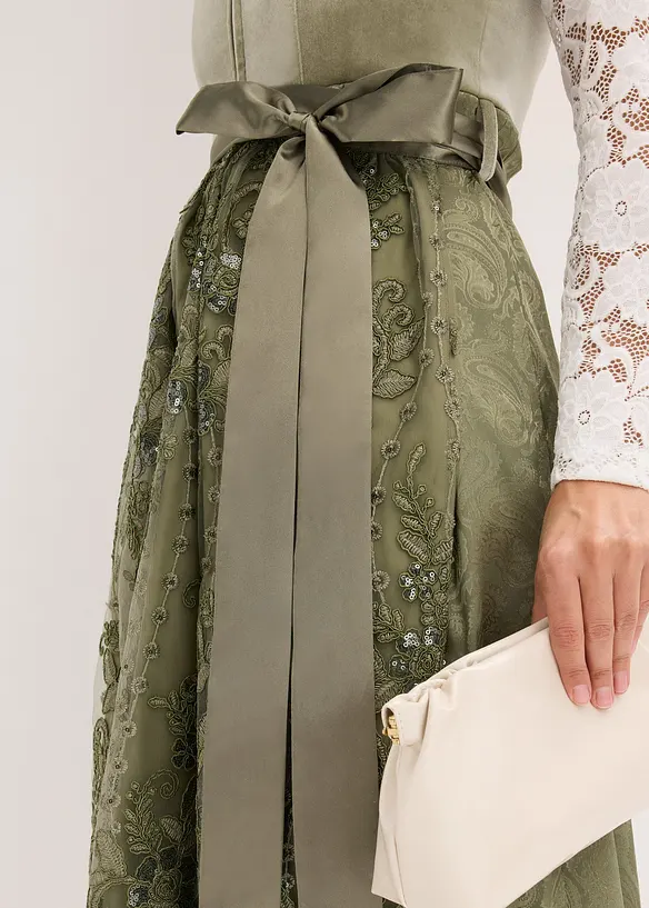 Dirndl med paljettförkläde (2 delar), bonprix