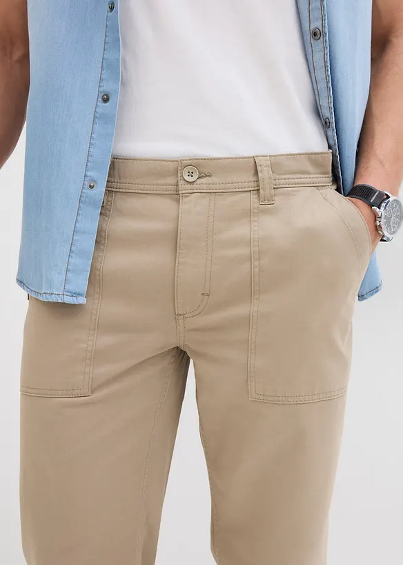 Långa bermudas med påsydda fickor, Regular Fit, bonprix