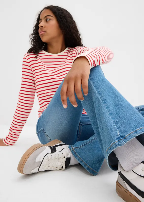 Flared Jeans Mid Waist för barn, bonprix
