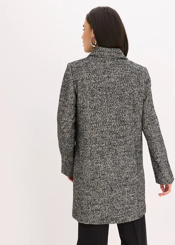 Avslappnad tunn kappa med yllelook, bonprix