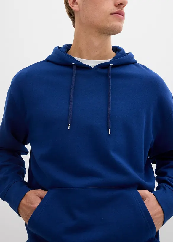 Sweatshirt med huva i ekologisk bomull, avslappnad passform, bonprix
