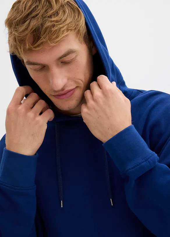 Sweatshirt med huva i ekologisk bomull, avslappnad passform, bonprix