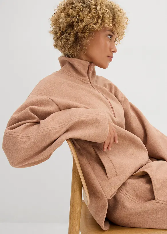 Tröja i oversizemodell med yllelook, bonprix
