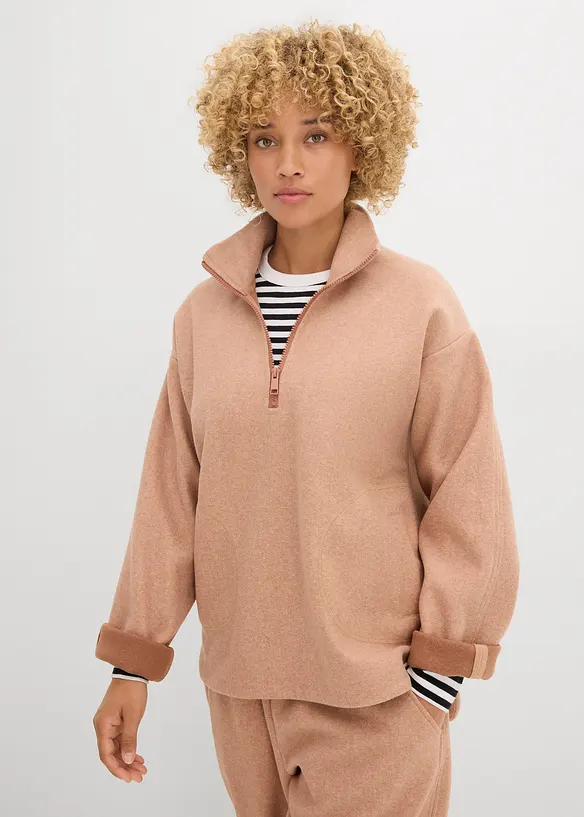 Tröja i oversizemodell med yllelook, bonprix