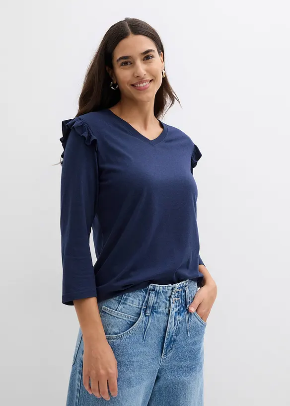 Jerseytopp av bomullsmix, bonprix